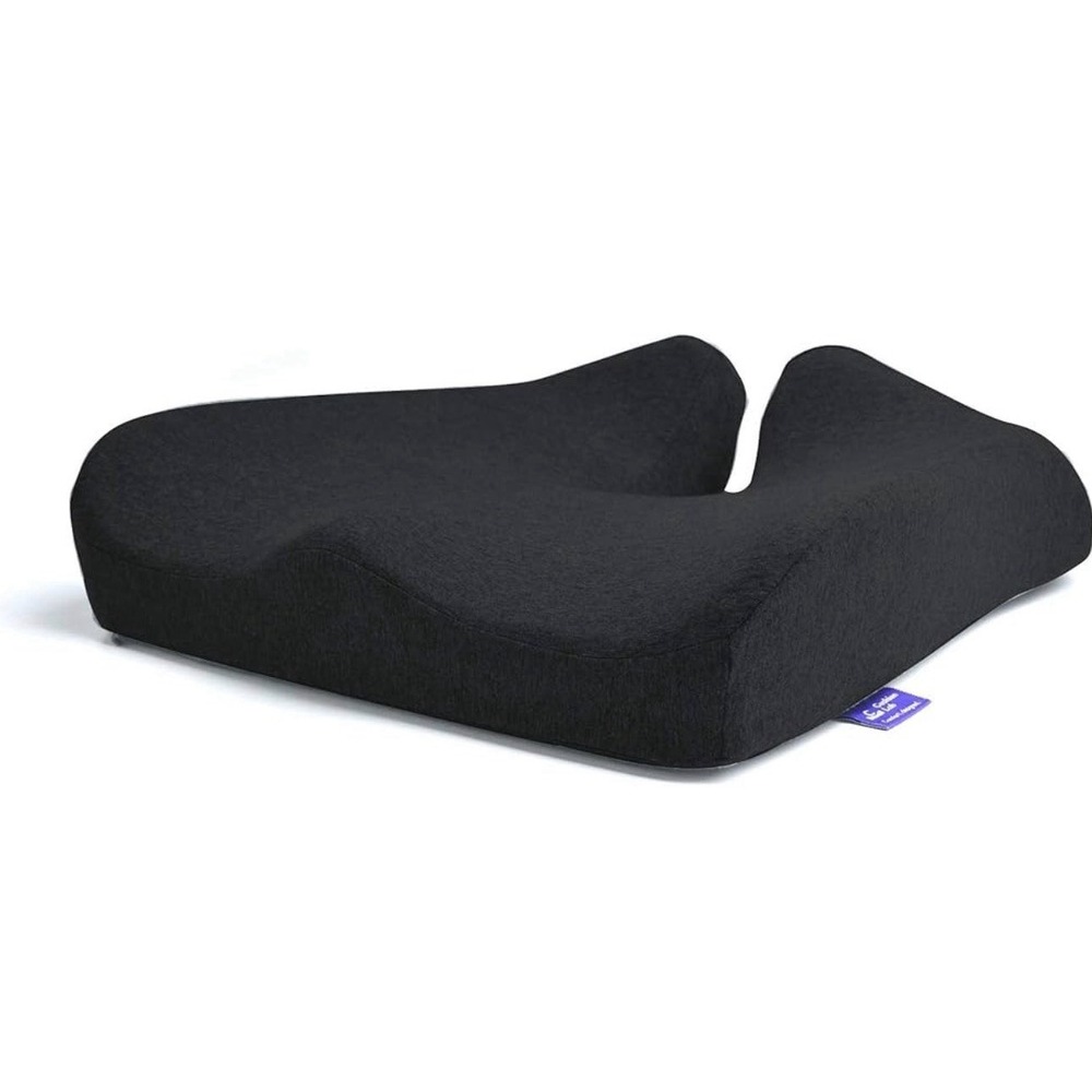 Cushion Lab Pressure Relief Seat Cushion Black Memory Foam Coccyx Tailbone Hip